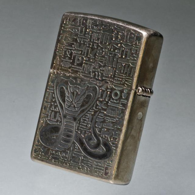 ZIPPO/エジプト神話ファラオ（Pharaoh）天然石ターコイズ  ユーズドフィニッシュ 両面加工 V-Pharaoh EGV-PHARAOH画像7