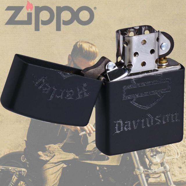 ZIPPO/ハーレーダビッドソン Harley-Davidson HARLEY ロゴ ブラックマット HD-46218画像3