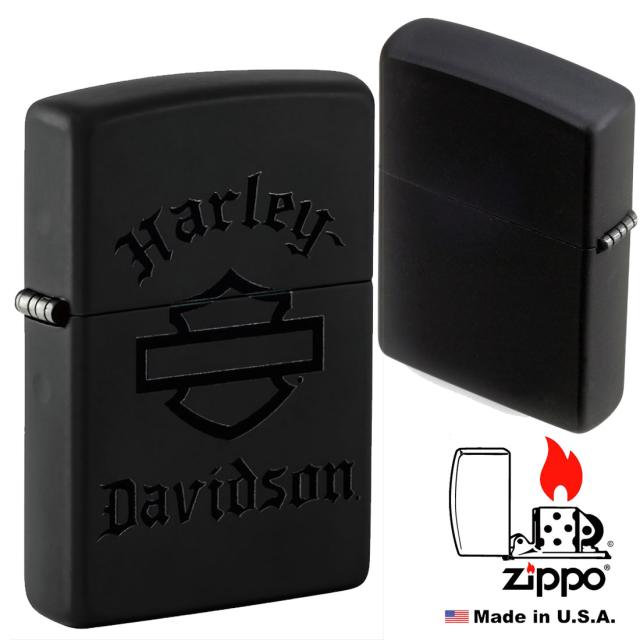 ZIPPO/ハーレーダビッドソン Harley-Davidson HARLEY ロゴ ブラックマット HD-46218画像4
