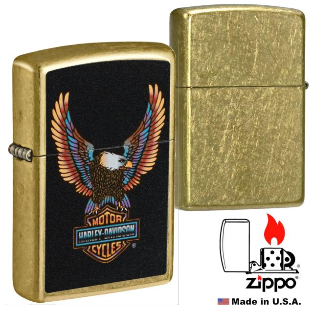 ZIPPO/ハーレーダビッドソン Harley-Davidson HARLEY イーグルロゴ ストリートブラス プリント HD-46678画像4