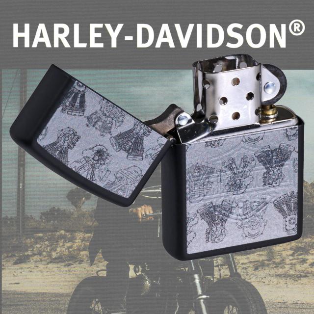 ZIPPO/ハーレーダビッドソン Harley-Davidson HARLEY エンジン柄 ブラックマット プリント HD-48600画像4