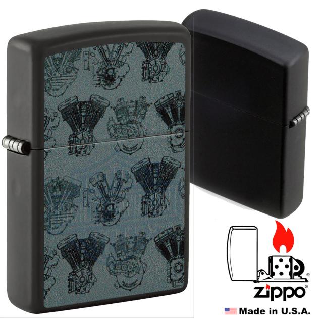 ZIPPO/ハーレーダビッドソン Harley-Davidson HARLEY エンジン柄 ブラックマット プリント HD-48600画像5