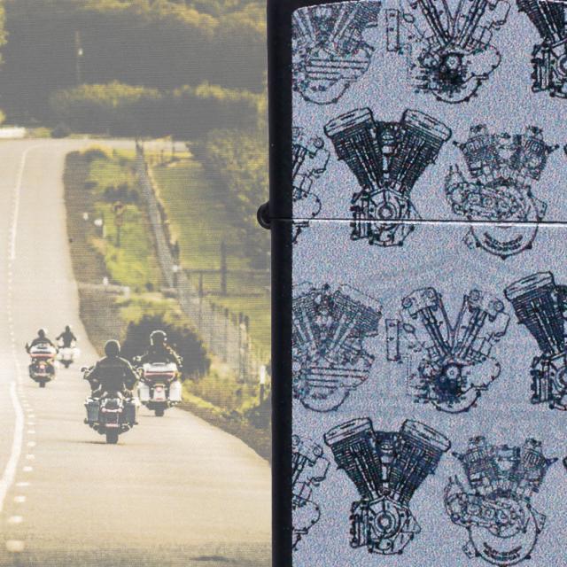 ZIPPO/ハーレーダビッドソン Harley-Davidson HARLEY エンジン柄 ブラックマット プリント HD-48600画像7