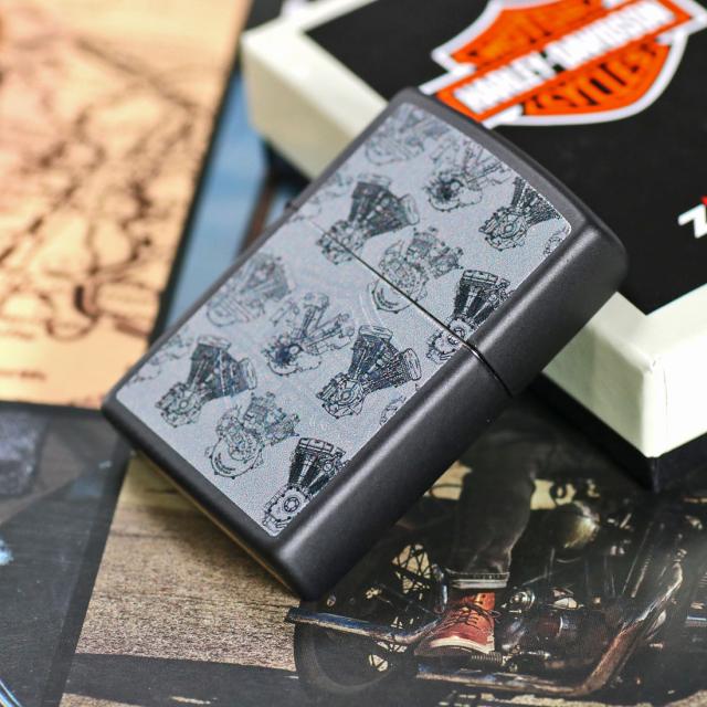 ZIPPO/ハーレーダビッドソン Harley-Davidson HARLEY エンジン柄 ブラックマット プリント HD-48600画像8