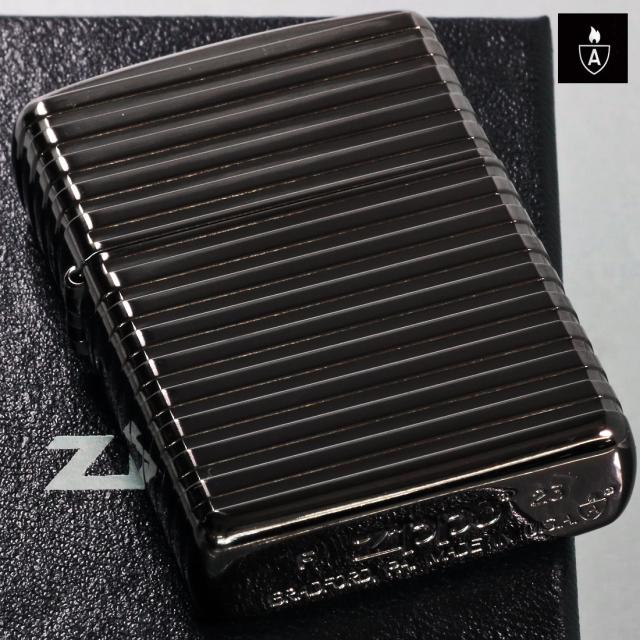 ZIPPO/ARMOR アーマー　ホリゾンタルストライプ ブラックニッケル BNC 3次元立体彫刻 4面連続加工　Horizontal Stripe HS-BNC画像3