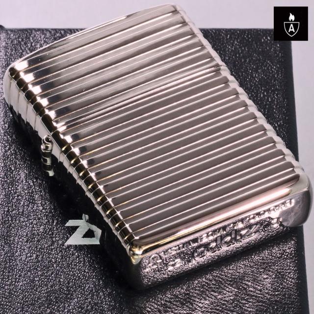 ZIPPO/ARMOR アーマー　ホリゾンタルストライブ ダイアノシルバー DS 3次元立体彫刻 4面連続加工　Horizontal Stripe HS-DS画像3