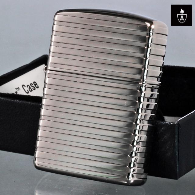 ZIPPO/ARMOR アーマー　ホリゾンタルストライブ ダイアノシルバー DS 3次元立体彫刻 4面連続加工　Horizontal Stripe HS-DS画像4
