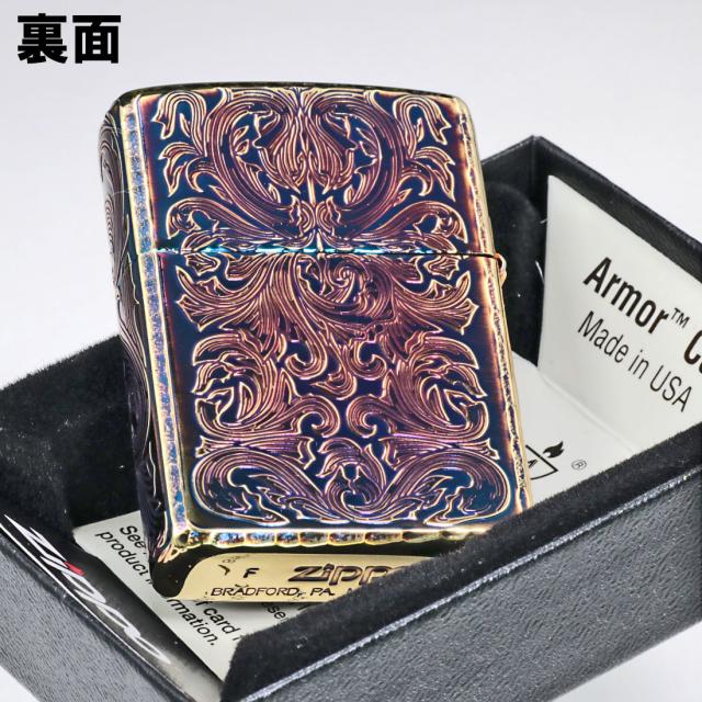ZIPPO/アーマー KING II （キング2） 5面加工 アラベスク GI 燻 金いぶし 彫刻 KING2-GI 画像3