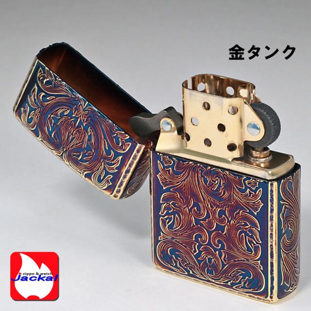 ZIPPO/アーマー KING II （キング2） 5面加工 アラベスク GI 燻 金いぶし 彫刻 KING2-GI 画像4