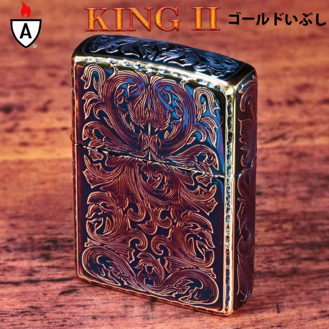 ZIPPO/アーマー KING II （キング2） 5面加工 アラベスク GI 燻 金いぶし 彫刻 KING2-GI 画像7