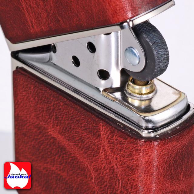 ZIPPO/armor アーマー レザー カバード 本牛革貼り ダメージレッド ニッケルいぶし LCN-DRD画像4