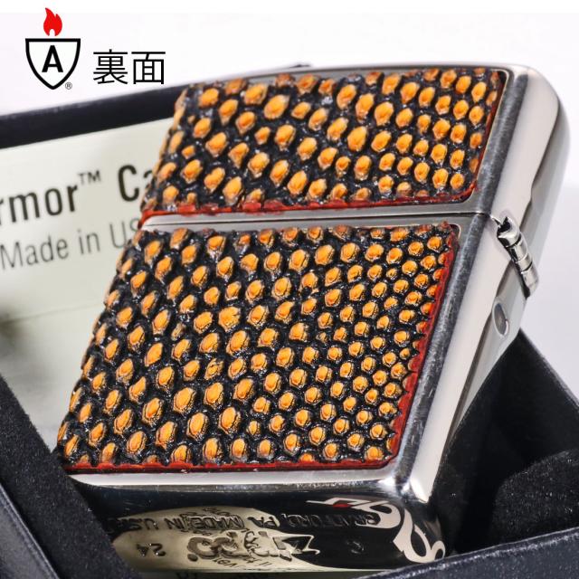ZIPPO/armor アーマー レザー カバード 本革貼り リザード ニッケルいぶし LCN-LI画像2