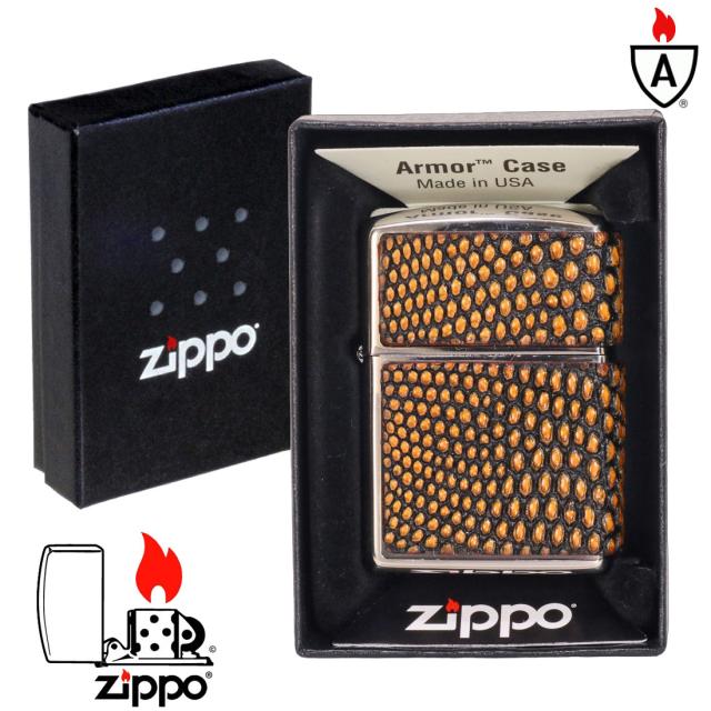 ZIPPO/armor アーマー レザー カバード 本革貼り リザード ニッケルいぶし LCN-LI画像3