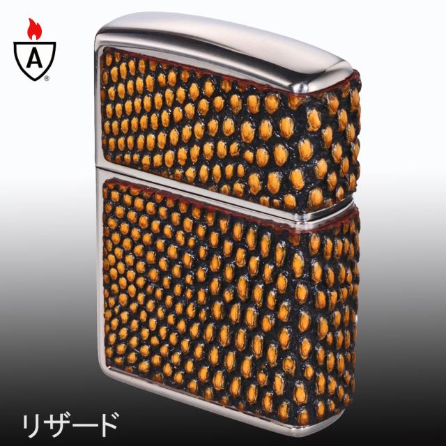 ZIPPO/armor アーマー レザー カバード 本革貼り リザード ニッケルいぶし LCN-LI画像5