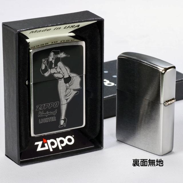 ZIPPO/人気の「WINDY」デザイン　ウィンディ プリント(Oven-Cured)  B ブラック オイルライター　P-WINDY-B画像4