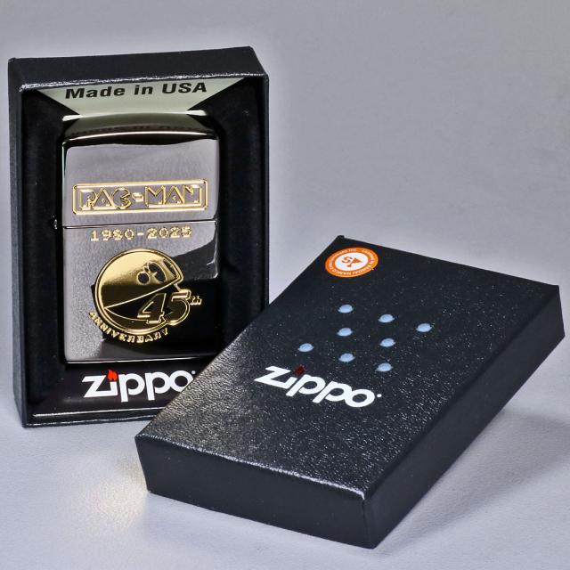 ZIPPO/限定 パックマン 45周年記念モデル PACMAN シリアルナンバー入り ブラックニッケル＋凹マスク金　PAC45画像7