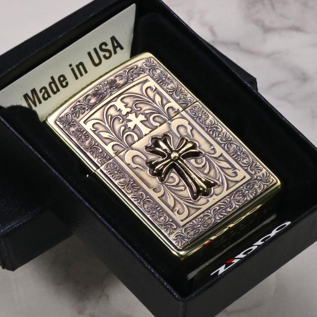 ZIPPO/ZP ソリッドフレームメタル BS クロス メタル貼り  BSイブシ SOLID-CRS-BS画像4