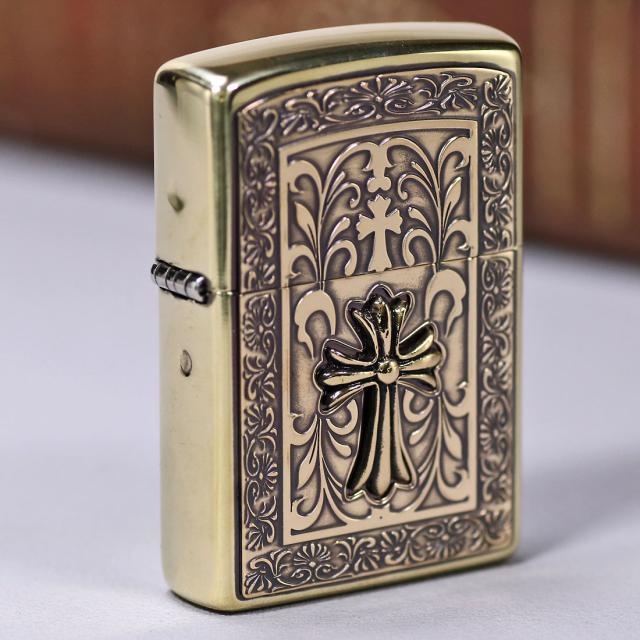 ZIPPO/ZP ソリッドフレームメタル BS クロス メタル貼り  BSイブシ SOLID-CRS-BS画像6