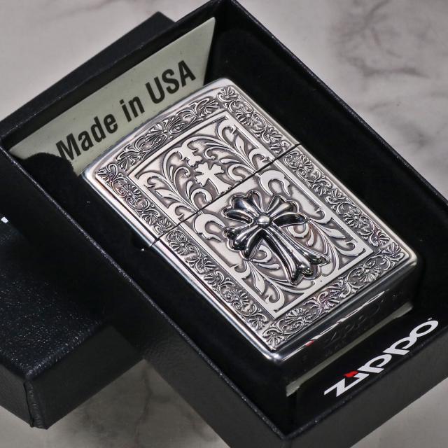 ZIPPO/ZP ソリッドフレームメタル BS クロス メタル貼り  BSイブシ SOLID-CRS-BS画像4
