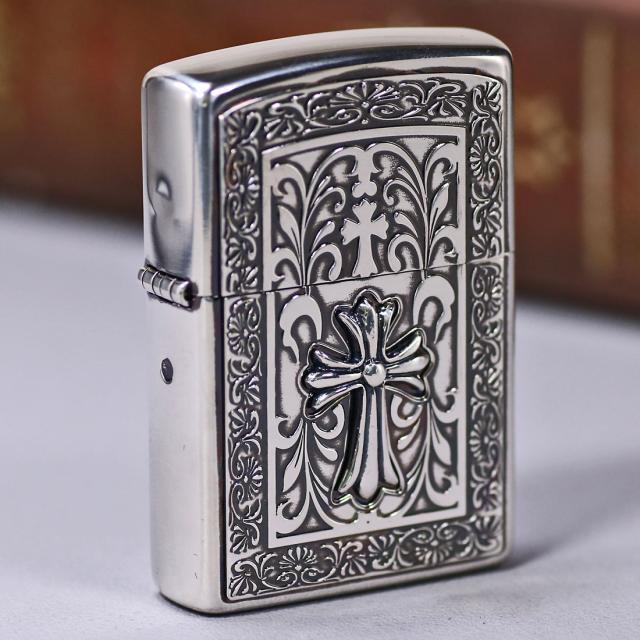 ZIPPO/ZP ソリッドフレームメタル BS クロス メタル貼り  BSイブシ SOLID-CRS-BS画像6