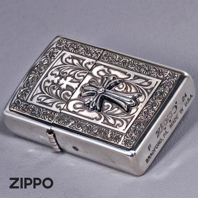 ZIPPO/ZP ソリッドフレームメタル BS クロス メタル貼り  BSイブシ SOLID-CRS-BS画像8