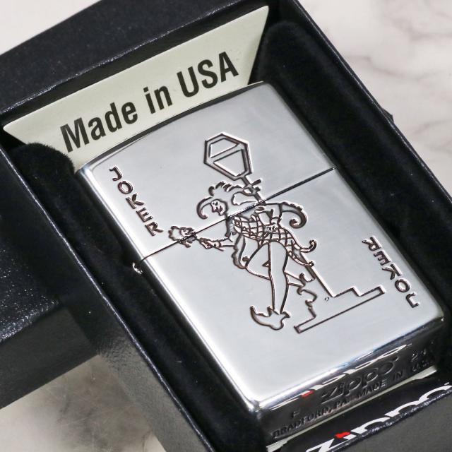 ZIPPO/ZP トランプ  ジョーカー ドランカー 銀イブシ エッチング zTR-J画像3