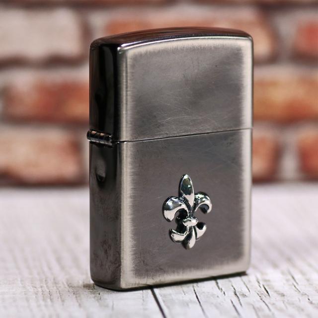 ZIPPO/ユーズドメタル NiB ユリ スピニングブラッシュ ユリ（リリー）メタル貼り　USD-YURI画像6