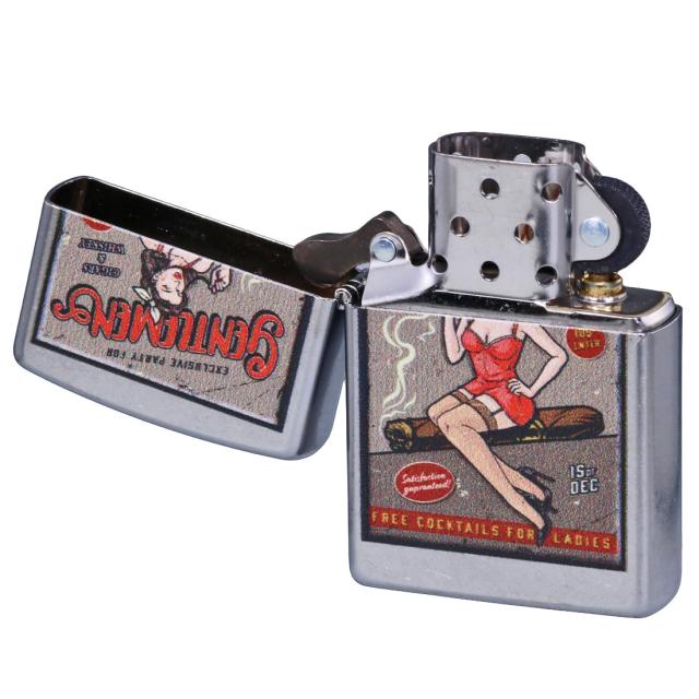 ZIPPO/USオリジナルZIPPO 2025 ガール柄 レトロポスター柄 ストリートクローム プリント加工 zZ207-125620画像5