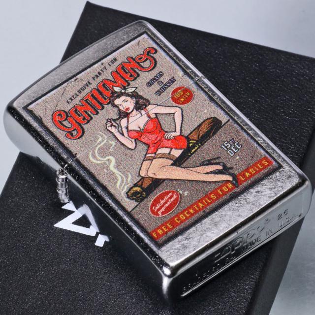 ZIPPO/USオリジナルZIPPO 2025 ガール柄 レトロポスター柄 ストリートクローム プリント加工 zZ207-125620画像6