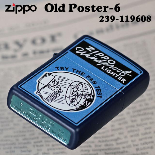 ZIPPO/Old Poster-6 プリント加工 ネイビーマット Z239-119608画像2