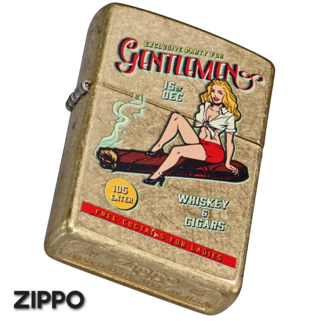 ZIPPO/USオリジナルZIPPO 2025 ガール柄 WHISKEY AND CIGAR ストリートブラス プリント加工 Z48267-125623画像7