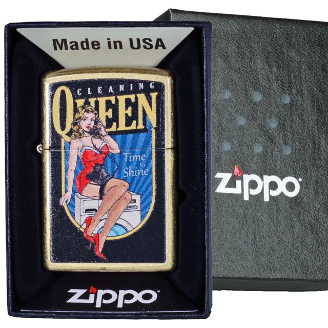ZIPPO/USオリジナルZIPPO 2025 ガール柄 CLEANING QUEEN ストリートブラス プリント加工 Z48267-125625画像3