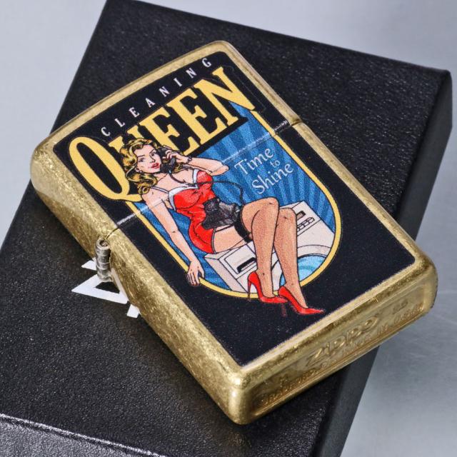 ZIPPO/USオリジナルZIPPO 2025 ガール柄 CLEANING QUEEN ストリートブラス プリント加工 Z48267-125625画像6