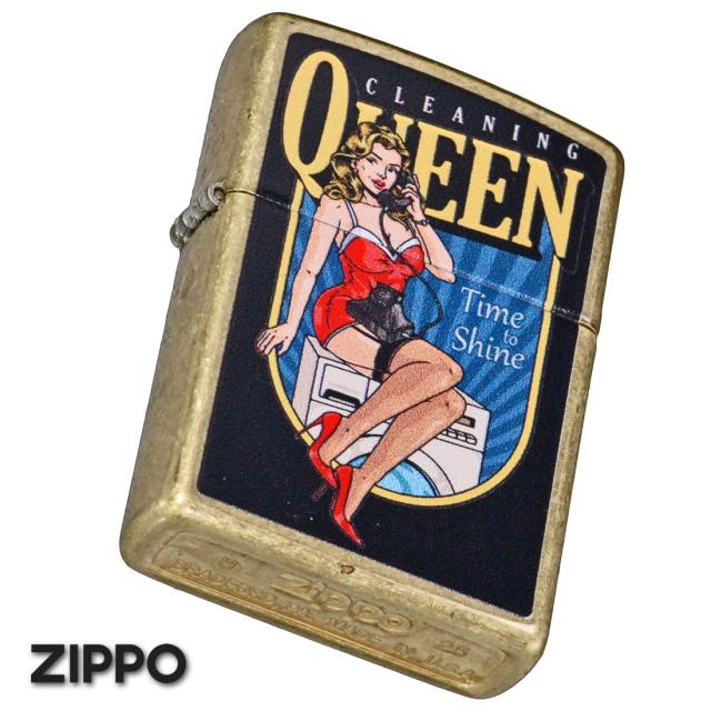 ZIPPO/USオリジナルZIPPO 2025 ガール柄 CLEANING QUEEN ストリートブラス プリント加工 Z48267-125625画像7