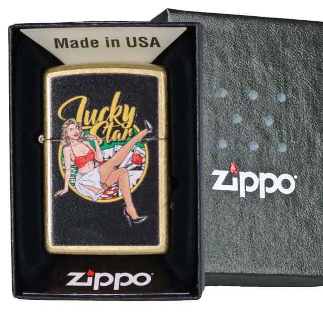 ZIPPO/USオリジナルZIPPO 2025 ガール柄 LUCKY STAR ストリートブラス プリント加工 Z48267-125626画像3