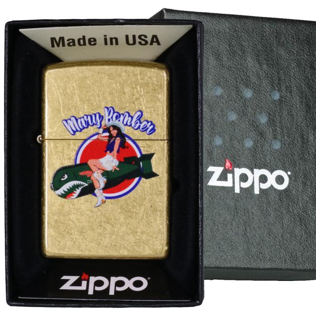 ZIPPO/USオリジナルZIPPO 2025 ガール柄 MARY BOMBER 爆撃機シンボルガール ストリートブラス プリント加工 Z48267-125627画像3
