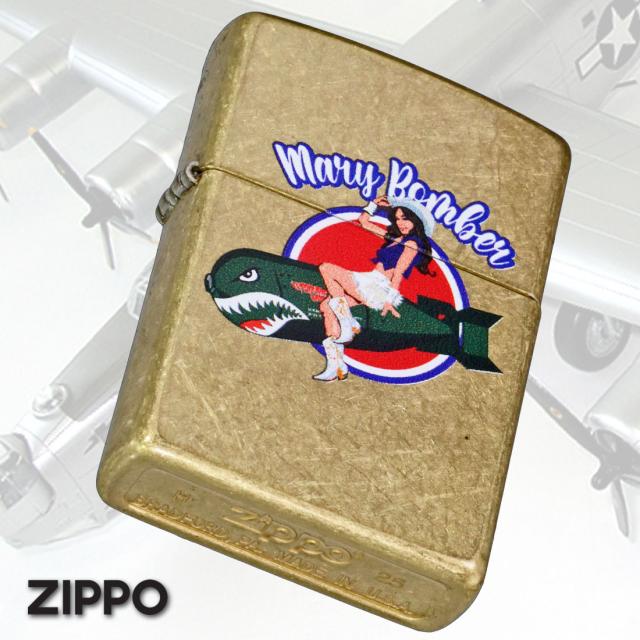 ZIPPO/USオリジナルZIPPO 2025 ガール柄 MARY BOMBER 爆撃機シンボルガール ストリートブラス プリント加工 Z48267-125627画像7