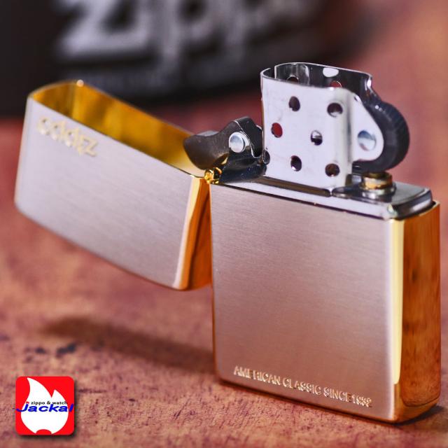 zippo ゴールドアクセント シルバーサテン仕上げ PREMIUM COLLECTION 20AC-IA画像4