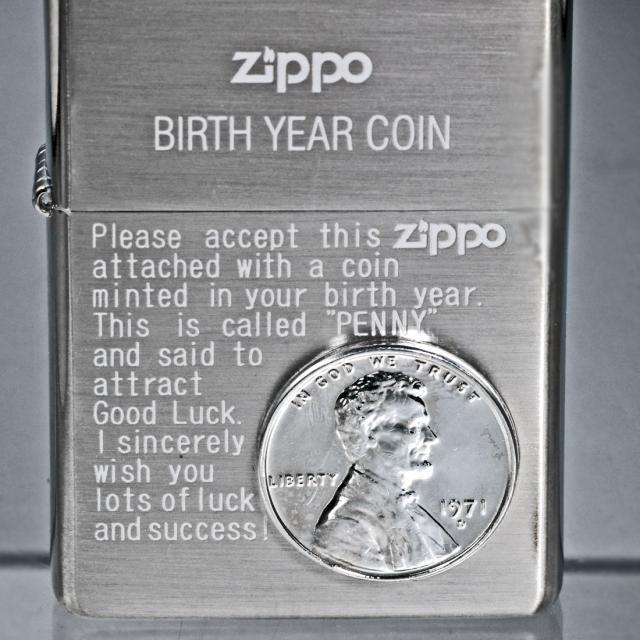 ZIPPO/激レア 蔵出し 長期保管 新品未使用品 バースイヤーコインZIPPO 1971画像3
