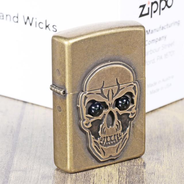 ZIPPO/ビッグメタル スカル＆オニキス BSバレル・メタル＆ストーン貼り BMETAL-SKLONX画像4