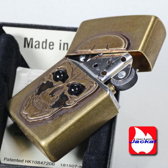 ZIPPO/ビッグメタル スカル＆オニキス BSバレル・メタル＆ストーン貼り BMETAL-SKLONX画像7