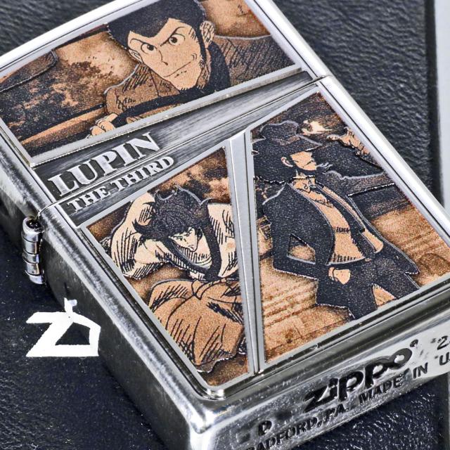 ZIPPO ジッポ-ライター ルパン三世 PART6 セピアフレーム 銀めっきイブシ メタル貼リ 2面エッチング LP-8023画像3