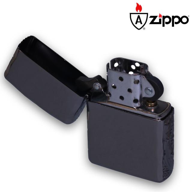 ZIPPO/アーマー3面彫刻 流水紋 BK 両面コーナーシャインレイカット BNiミラー RYUSUI-BK画像6