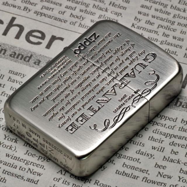 zippo(ジッポーライター)1941年レプリカ　ギャランティ保証書柄　ニッケル古美 画像5