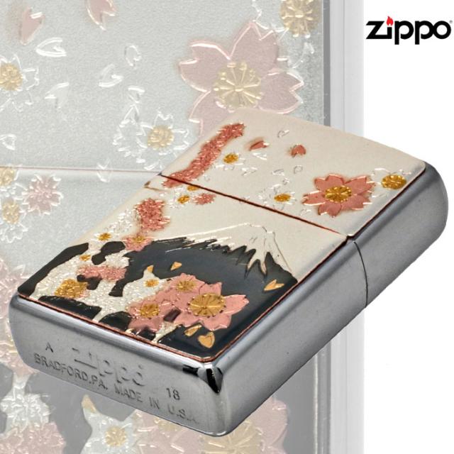 ZIPPO/日本の伝統美・電鋳板（でんちゅうばん）ジッポー・桜富士画像5