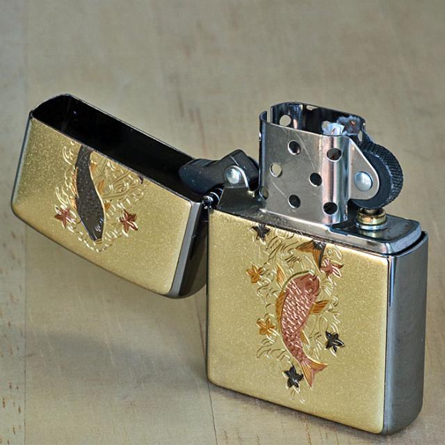 ZIPPO/和板　夫婦昇り鯉  和柄 ジッポー 画像4