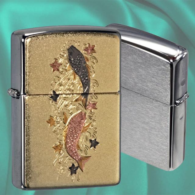 ZIPPO/和板　夫婦昇り鯉  和柄 ジッポー 画像5