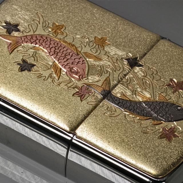 ZIPPO/和板　夫婦昇り鯉  和柄 ジッポー 画像6