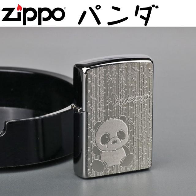 zippo(ジッポーライター)パンダ メタルプレート貼り ブラッシュクローム 画像2