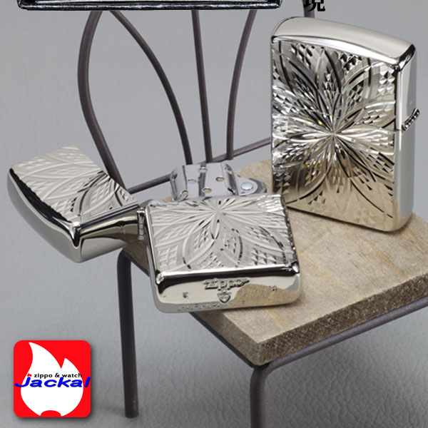 zippo(ジッポーライター)アーマー両面ダイヤカット BLOOM ホワイトニッケル D/C BLOOM II (C) 画像4